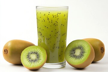 Wall Mural - Fresh kiwi juice and fruits