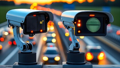 Wall Mural - AI-Enhanced Plate Recognition System at Work on Motorway for Traffic Safety and Surveillance