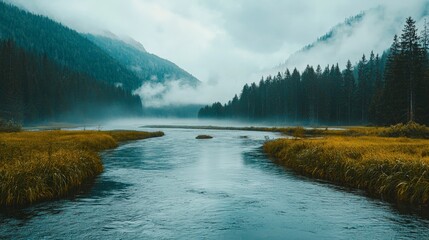 A river where time management is the flow of water, steady and relentless, shaping the landscape of productivity