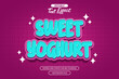© Aziramada - Sweet yogurt editable text effect with purple background