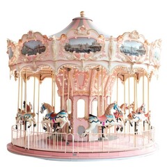 Sticker - Vintage carousel with ornate horses