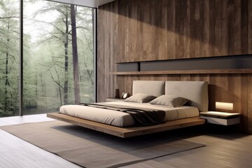 Canvas Print - Modern bedroom furniture architecture comfortable.