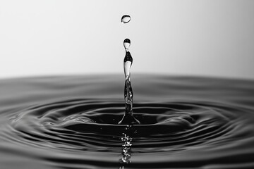 Poster - Water liquid on dark background on solid white background, single object