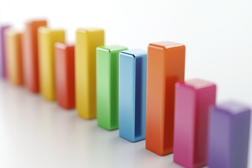 Aufkleber - Bar chart showing market trends on solid white background, single object Isolated on white background--C100