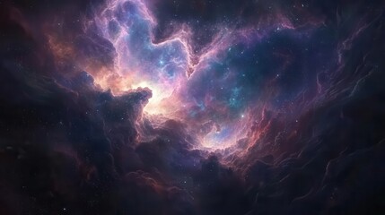 Wall Mural - mesmerizing nebula clouds and distant galaxies aweinspiring journey through deep space digital illus