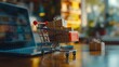 © Jack - A miniature shopping cart with boxes on the table
