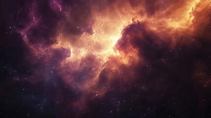 Canvas Print - mesmerizing scifi nebula swirling cosmic gases in otherworldly hues distant stars piercing through celestial tapestry evoking sense of wonder and exploration