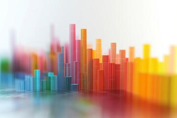 Poster - Histogram of economic data analysis on solid white background, single object