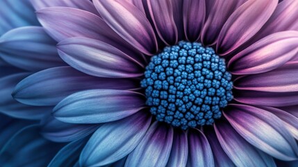 Poster - Close-up of a Purple and Blue Flower's Center and Petals