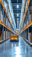 Canvas Print - Fully Automated Robotic Logistics Handling in Modern Warehouse  