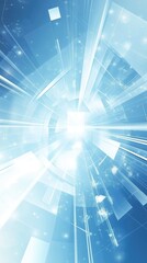 Poster - A vibrant abstract background featuring light blue tones and geometric shapes, creating a futuristic feel.