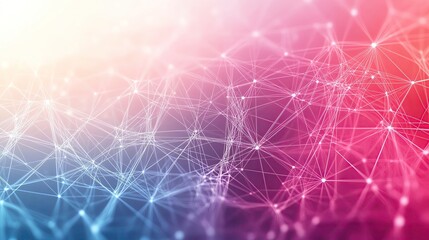 Poster - Abstract network background with colorful connections and nodes, representing data, technology, and communication in digital space.