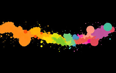 Fototapete - abstract vibrant splash splatter of colors on black background