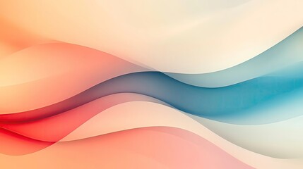 Poster - Abstract wave design with soft pastel colors, perfect for backgrounds, websites, or creative projects.