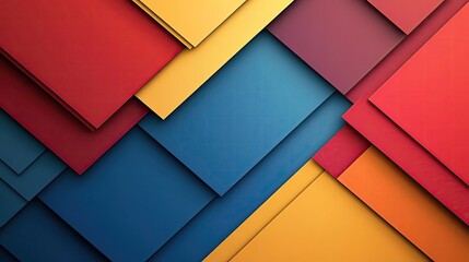 Poster - Colorful abstract background featuring layered paper in vibrant hues of red, yellow, and blue. Perfect for modern design projects.