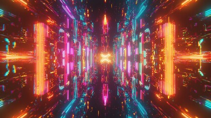 Poster - Vivid Illusion of Multiple Reflections in Light Patterns