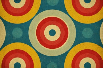 Wall Mural - Cracked Vintage Concentric Circles Pattern