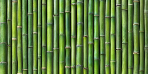 Sticker - Green Bamboo Wall Background for Design Projects