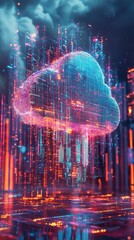 Poster - Futuristic Digital Cloud Server Rendering