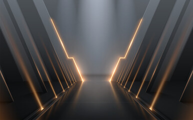 Wall Mural - futuristic empty scene with light effects