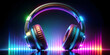 © janya - Sleek graphic design headphones with dynamic LED lighting that changes colors to the music beat, headphones
