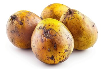 New sapote fruits against white backdrop