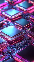 Poster - Colorful Computer Chips in Grid Arrangement