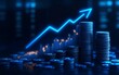 © Autchara - 3D bar chart showing financial growth and profit