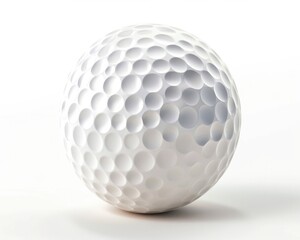 Golf Game. 3D Rendering of Isolated Golf Ball on White Background