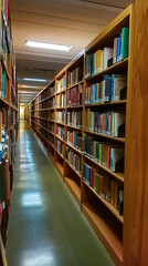 Wall Mural - Scholarly Collection of Academic Books in University Library  