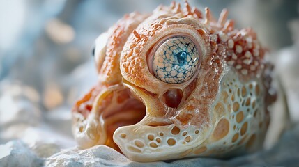 Canvas Print - Close-Up of a Bizarre Fantasy Creature with a Detailed Eye