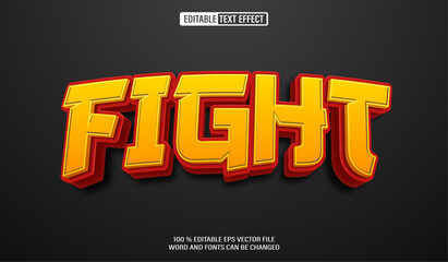 Poster - Editable 3d text style effect - Fight text effect Template