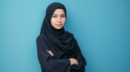 Close up portrait of beautiful middle eastern arabian young woman wearing tradition arabic clothing