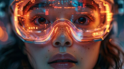Poster - Generate a high-tech scene where VR goggles, AI animations, and spinning holograms converge to redefine digital experiences.