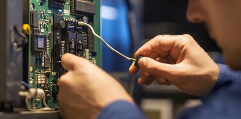 Technician Working On Electronic Device