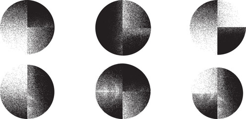 Poster - Sprayed black circles set .Graffiti art design . Noise textured circles . Spray effect . Pie chart collection .Art design forms.Distressed element .Rough circle diagram set .Vector 