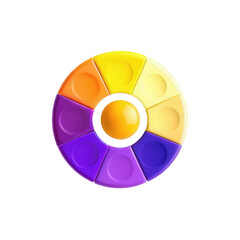 Poster - An abstract circular design composed of various vibrant colors, showcasing distinct segments in a playful arrangement, ideal for creative concepts.