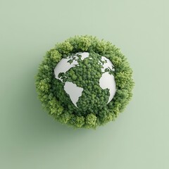 Wall Mural - Green Earth - World Covered in Trees.