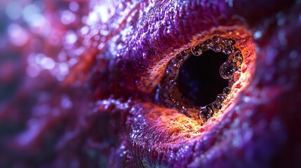 Wall Mural - close-up of a glowing cell with bubbles