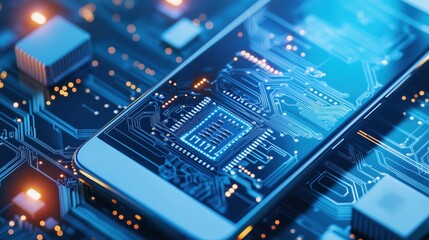 Poster - Close-Up of Smartphone with Internal Circuitry Details