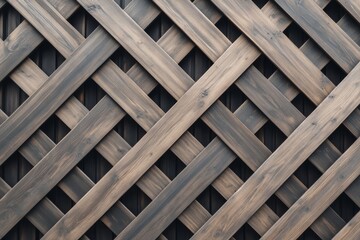 Canvas Print - Dark wood slats with a background pattern of wall panels