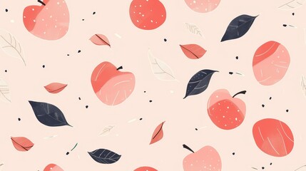 Seamless repetitive pattern background of fresh ripe apple for fabric design