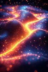 Poster - Dynamic digital texture with glowing dots,