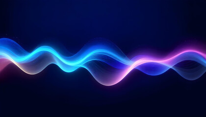 Wall Mural - neon glowing light gradient line wave background