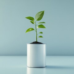 Sticker - Green Plant Sprouting From a Can.