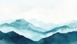 © bajita111122 - Watercolor mountains and sky, minimal landscape, flat design illustration