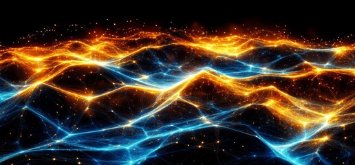 Poster - modern digital abstract 3d background. can be used to illustrate network capabilities, technological