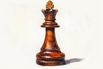 Sticker - Elegant wooden chess king piece