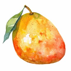 Poster - Vibrant watercolor pear illustration