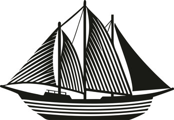 Wall Mural - Sailboat vector silhouette